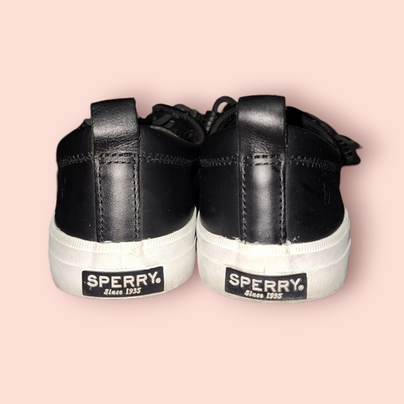 Sperry Crest Vibe Leather slip on shoes Black Women's 8.5 - Picture 3 of 5